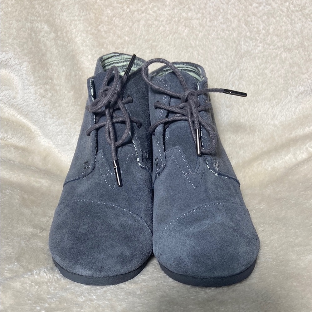 Toms grey Suede Wedge Boots